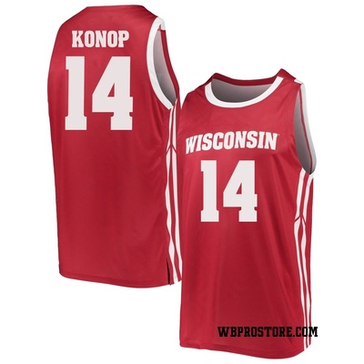 Men's Aidan Konop Wisconsin Badgers Replica Basketball Jersey - Red