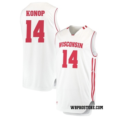 Men's Aidan Konop Wisconsin Badgers Replica Performance Basketball Jersey - White