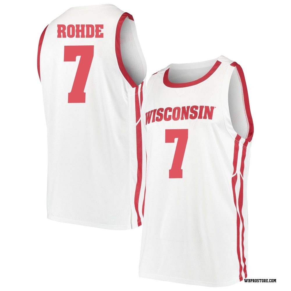 Men's Andrew Rohde Wisconsin Badgers Replica Basketball Jersey - White