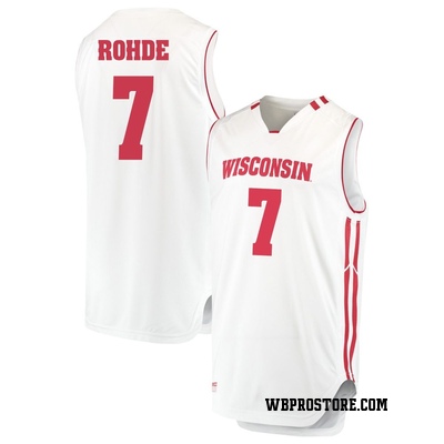 Men's Andrew Rohde Wisconsin Badgers Replica Performance Basketball Jersey - White