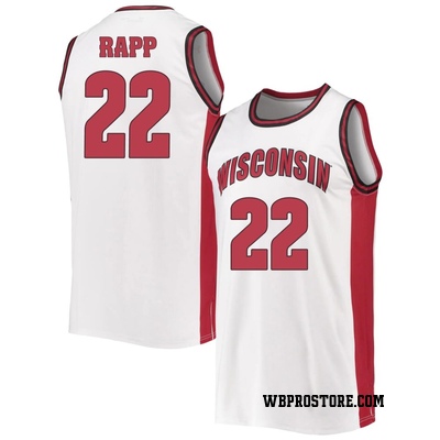 Men's Austin Rapp Wisconsin Badgers Replica Throwback Basketball Jersey - White