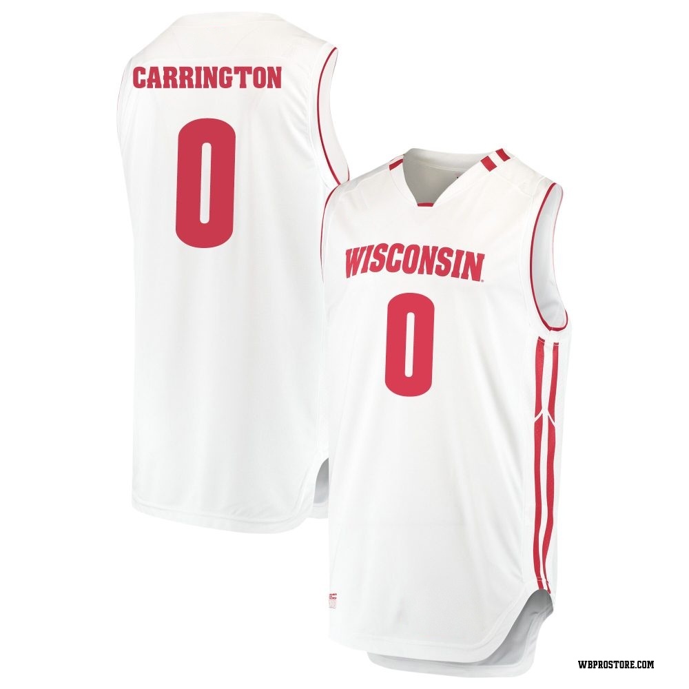 Men's Braeden Carrington Wisconsin Badgers Replica Performance Basketball Jersey - White
