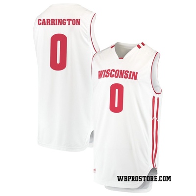 Men's Braeden Carrington Wisconsin Badgers Replica Performance Basketball Jersey - White
