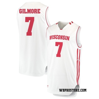 Men's Carter Gilmore Wisconsin Badgers Replica Performance Basketball Jersey - White