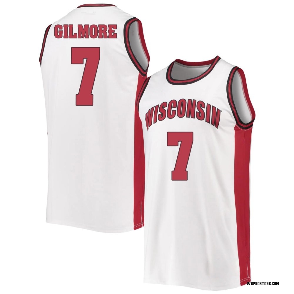 Men's Carter Gilmore Wisconsin Badgers Replica Throwback Basketball Jersey - White