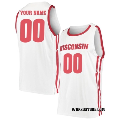 Men's Custom Wisconsin Badgers Replica Basketball Jersey - White