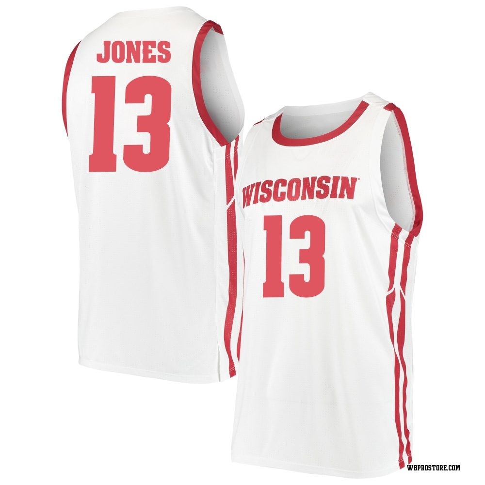 Men's Hayden Jones Wisconsin Badgers Replica Basketball Jersey - White