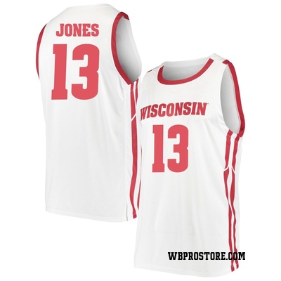 Men's Hayden Jones Wisconsin Badgers Replica Basketball Jersey - White