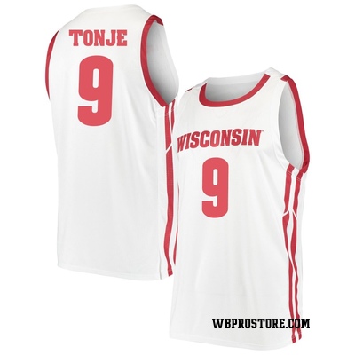 Men's John Tonje Wisconsin Badgers Replica Basketball Jersey - White