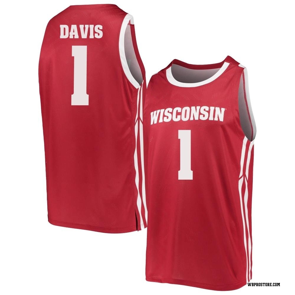 Men's Johnny Davis Wisconsin Badgers Replica Basketball Jersey - Red