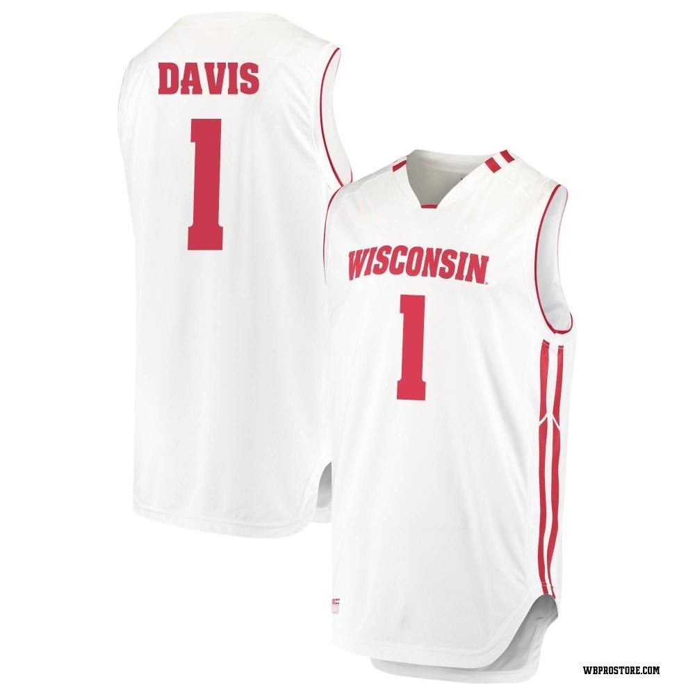 Men's Johnny Davis Wisconsin Badgers Replica Performance Basketball Jersey - White