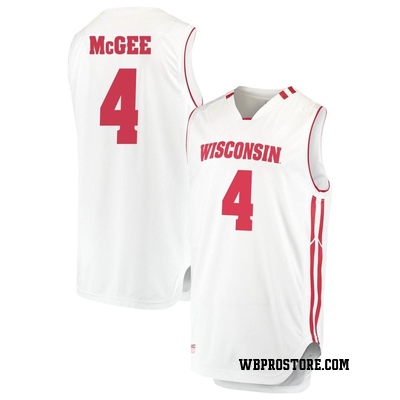 Men's Kamari McGee Wisconsin Badgers Replica Performance Basketball Jersey - White