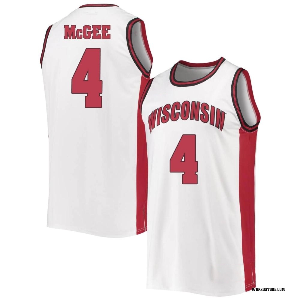 Men's Kamari McGee Wisconsin Badgers Replica Throwback Basketball Jersey - White