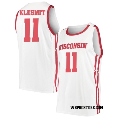 Men's Max Klesmit Wisconsin Badgers Replica Basketball Jersey - White