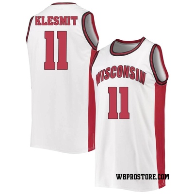 Men's Max Klesmit Wisconsin Badgers Replica Throwback Basketball Jersey - White