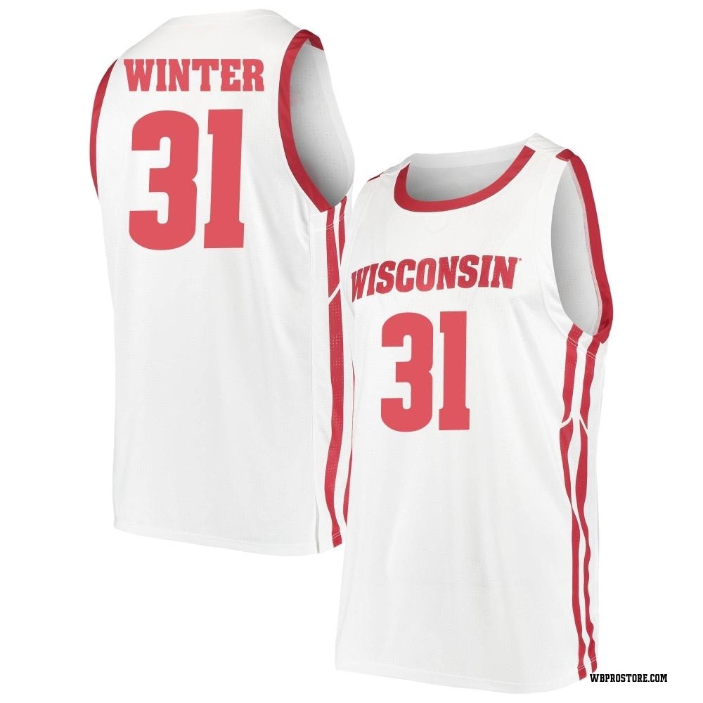 Men's Nolan Winter Wisconsin Badgers Replica Basketball Jersey - White