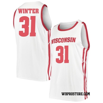 Men's Nolan Winter Wisconsin Badgers Replica Basketball Jersey - White