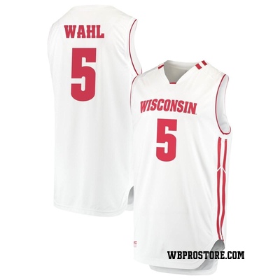 Men's Tyler Wahl Wisconsin Badgers Replica Performance Basketball Jersey - White