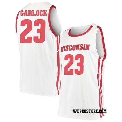 Men's Will Garlock Wisconsin Badgers Replica Basketball Jersey - White