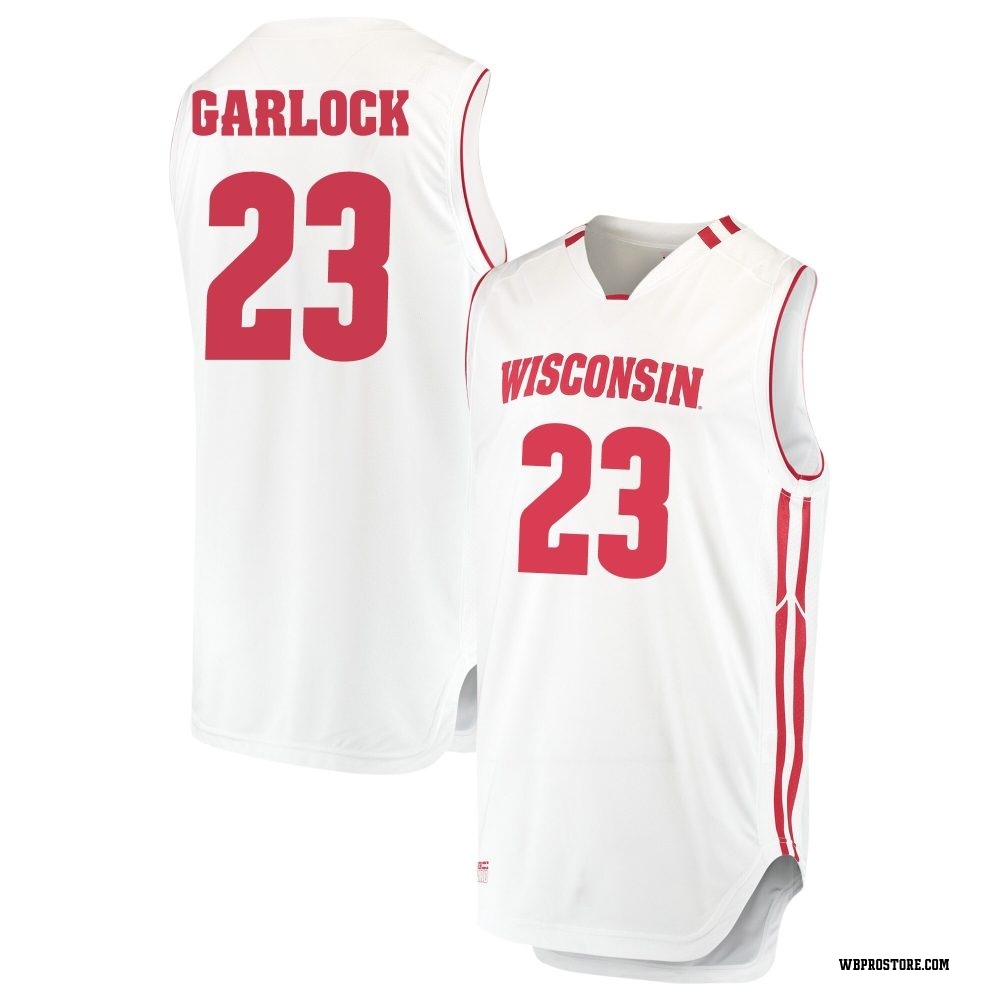 Men's Will Garlock Wisconsin Badgers Replica Performance Basketball Jersey - White
