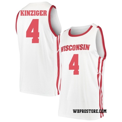 Men's Zach Kinziger Wisconsin Badgers Replica Basketball Jersey - White