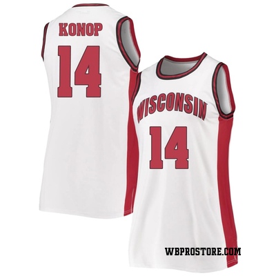 Women's Aidan Konop Wisconsin Badgers Replica Throwback Basketball Jersey - White