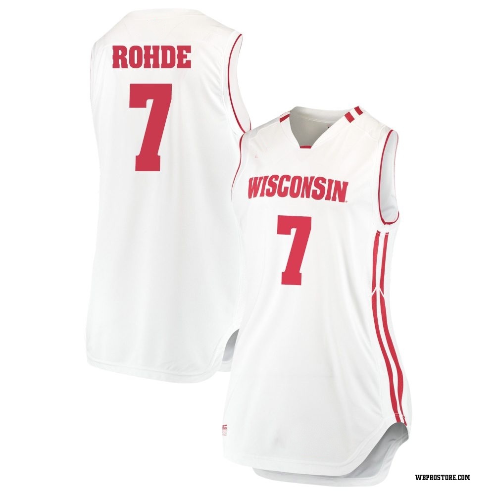 Women's Andrew Rohde Wisconsin Badgers Replica Performance Basketball Jersey - White