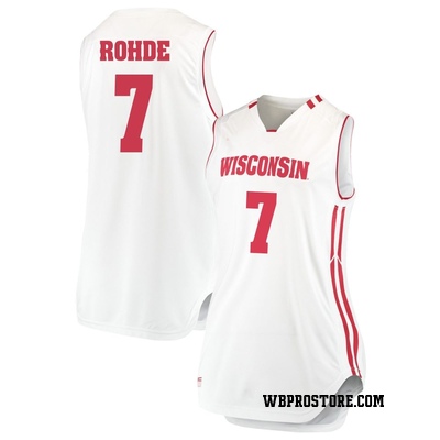 Women's Andrew Rohde Wisconsin Badgers Replica Performance Basketball Jersey - White