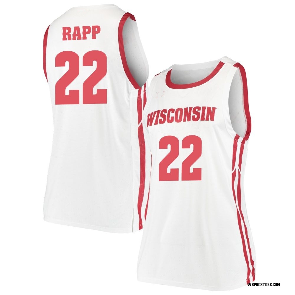 Women's Austin Rapp Wisconsin Badgers Replica Basketball Jersey - White