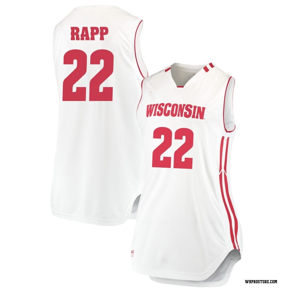 Women's Austin Rapp Wisconsin Badgers Replica Performance Basketball Jersey - White