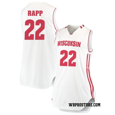 Women's Austin Rapp Wisconsin Badgers Replica Performance Basketball Jersey - White
