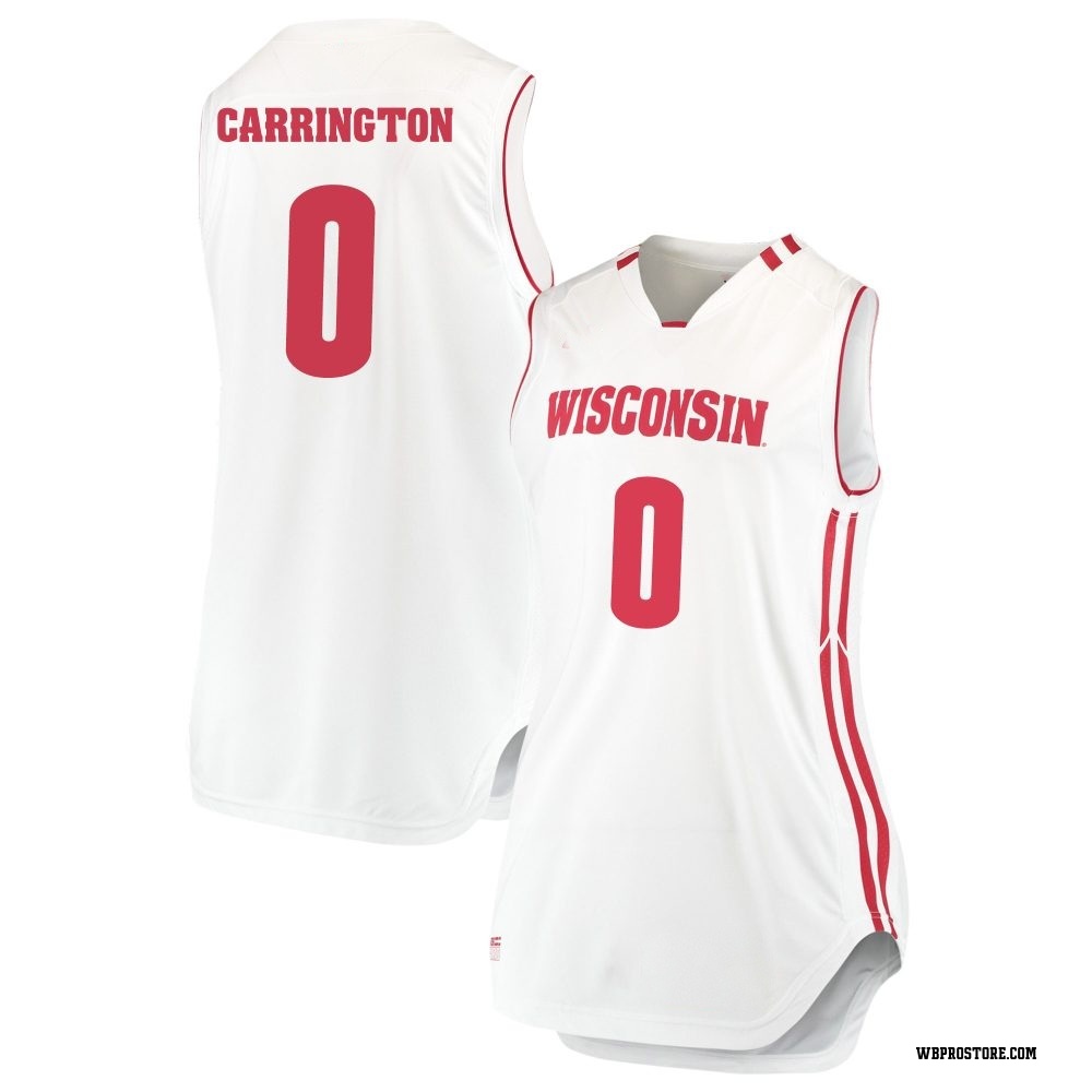Women's Braeden Carrington Wisconsin Badgers Replica Performance Basketball Jersey - White