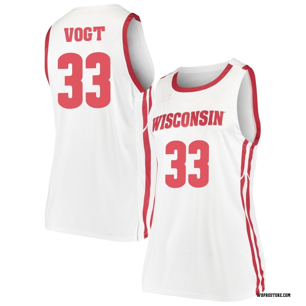 Women's Chris Vogt Wisconsin Badgers Replica Basketball Jersey - White