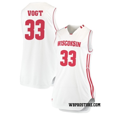 Women's Chris Vogt Wisconsin Badgers Replica Performance Basketball Jersey - White