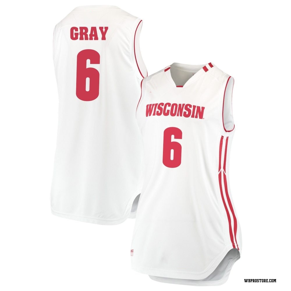 Women's Elijah Gray Wisconsin Badgers Replica Performance Basketball Jersey - White