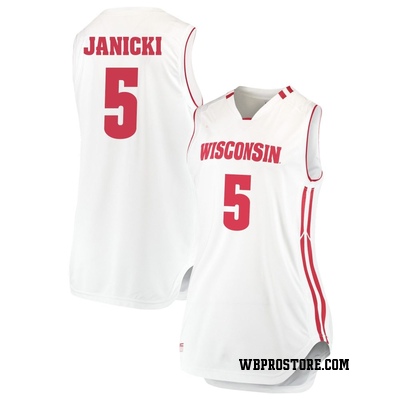 Women's Jack Janicki Wisconsin Badgers Replica Performance Basketball Jersey - White