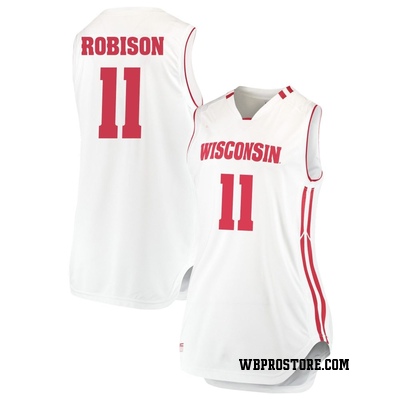 Women's Jack Robison Wisconsin Badgers Replica Performance Basketball Jersey - White