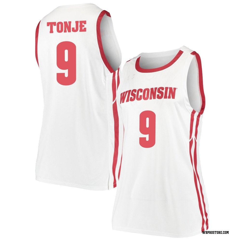 Women's John Tonje Wisconsin Badgers Replica Basketball Jersey - White