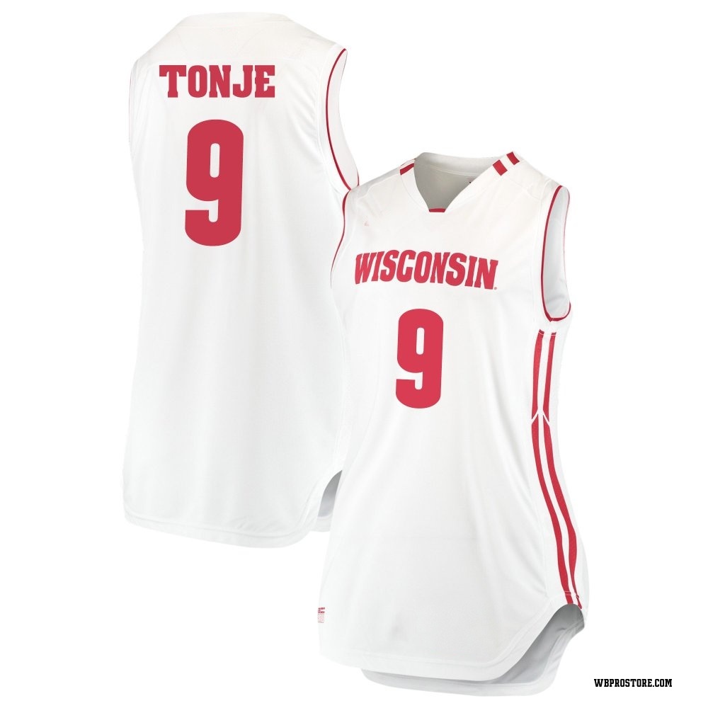 Women's John Tonje Wisconsin Badgers Replica Performance Basketball Jersey - White