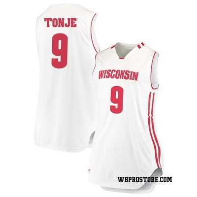 Women's John Tonje Wisconsin Badgers Replica Performance Basketball Jersey - White