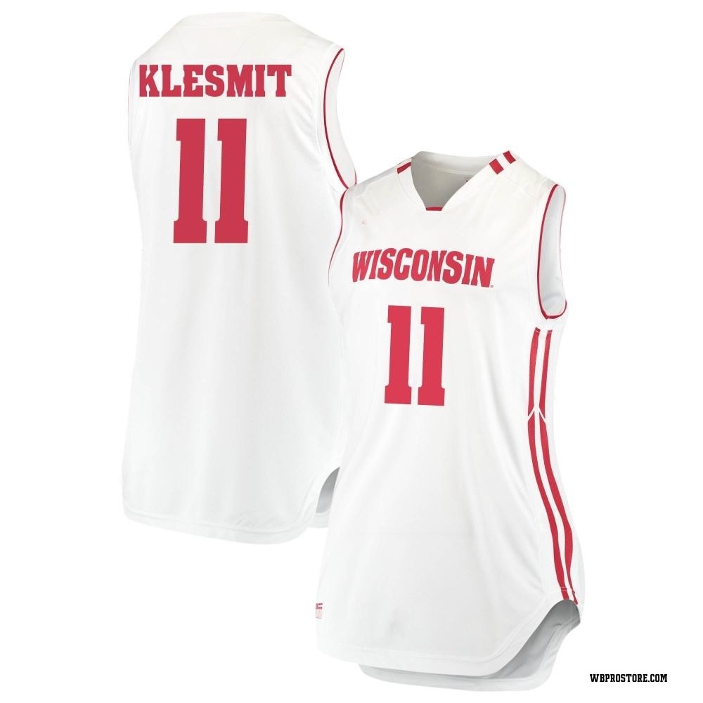 Women's Max Klesmit Wisconsin Badgers Replica Performance Basketball Jersey - White