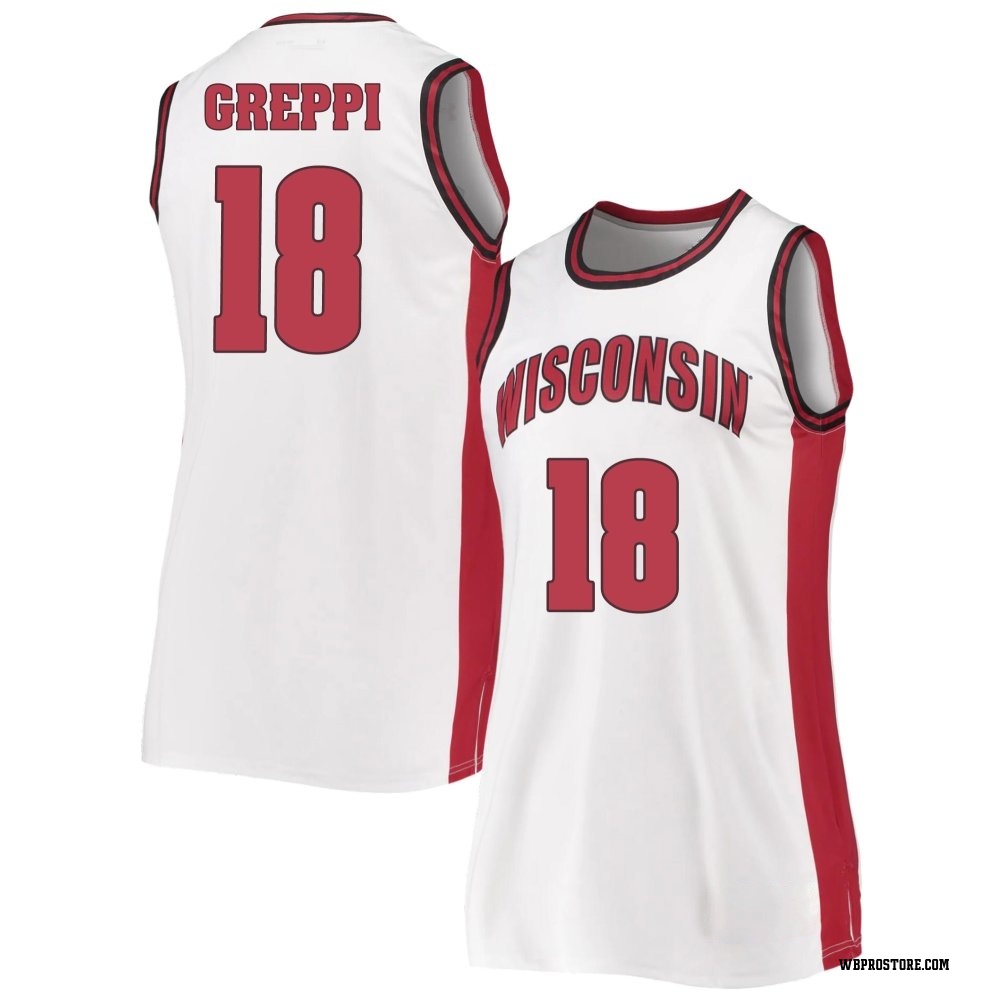 Women's Riccardo Greppi Wisconsin Badgers Replica Throwback Basketball Jersey - White