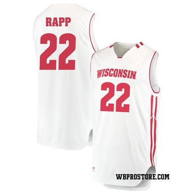 Youth Austin Rapp Wisconsin Badgers Replica Performance Basketball Jersey - White
