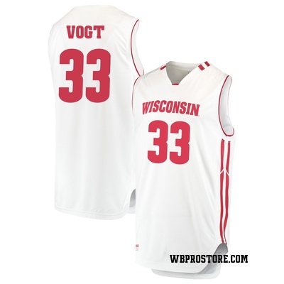 Youth Chris Vogt Wisconsin Badgers Replica Performance Basketball Jersey - White