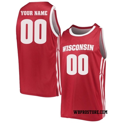 Youth Custom Wisconsin Badgers Replica Basketball Jersey - Red
