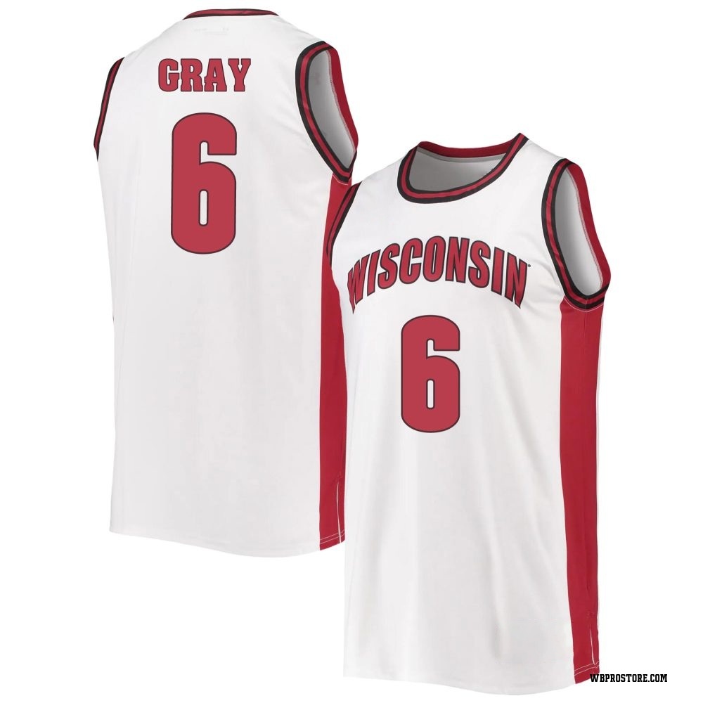 Youth Elijah Gray Wisconsin Badgers Replica Throwback Basketball Jersey - White