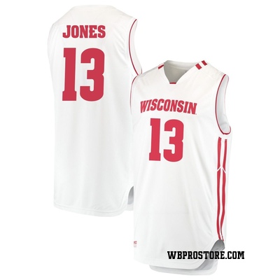 Youth Hayden Jones Wisconsin Badgers Replica Performance Basketball Jersey - White