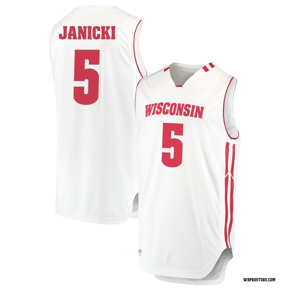 Youth Jack Janicki Wisconsin Badgers Replica Performance Basketball Jersey - White