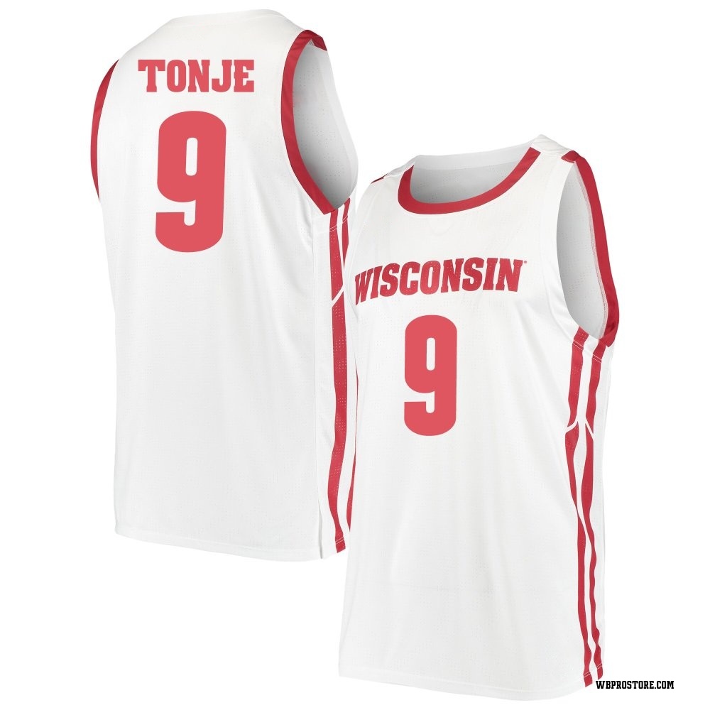 Youth John Tonje Wisconsin Badgers Replica Basketball Jersey - White