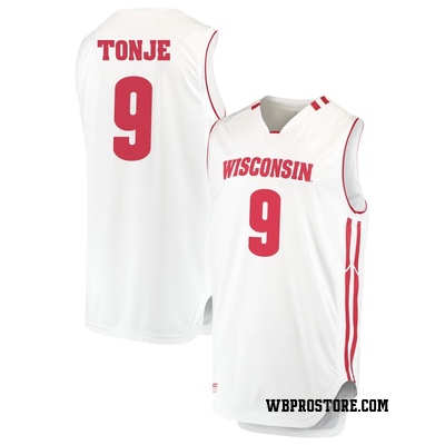 Youth John Tonje Wisconsin Badgers Replica Performance Basketball Jersey - White